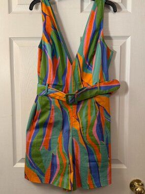 Hutch Kammy Romper Belted Retro Wavy Sz 6